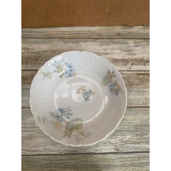 Vintage Haviland Limoges France Blue Floral Embossed Bowls & Saucer Set of 4 - Picture 13 of 15